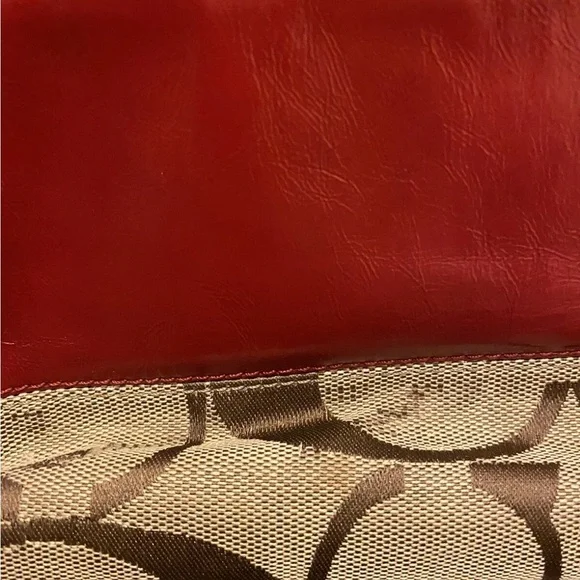 Coach Red and Brown Signature Tote - Picture 11 of 16